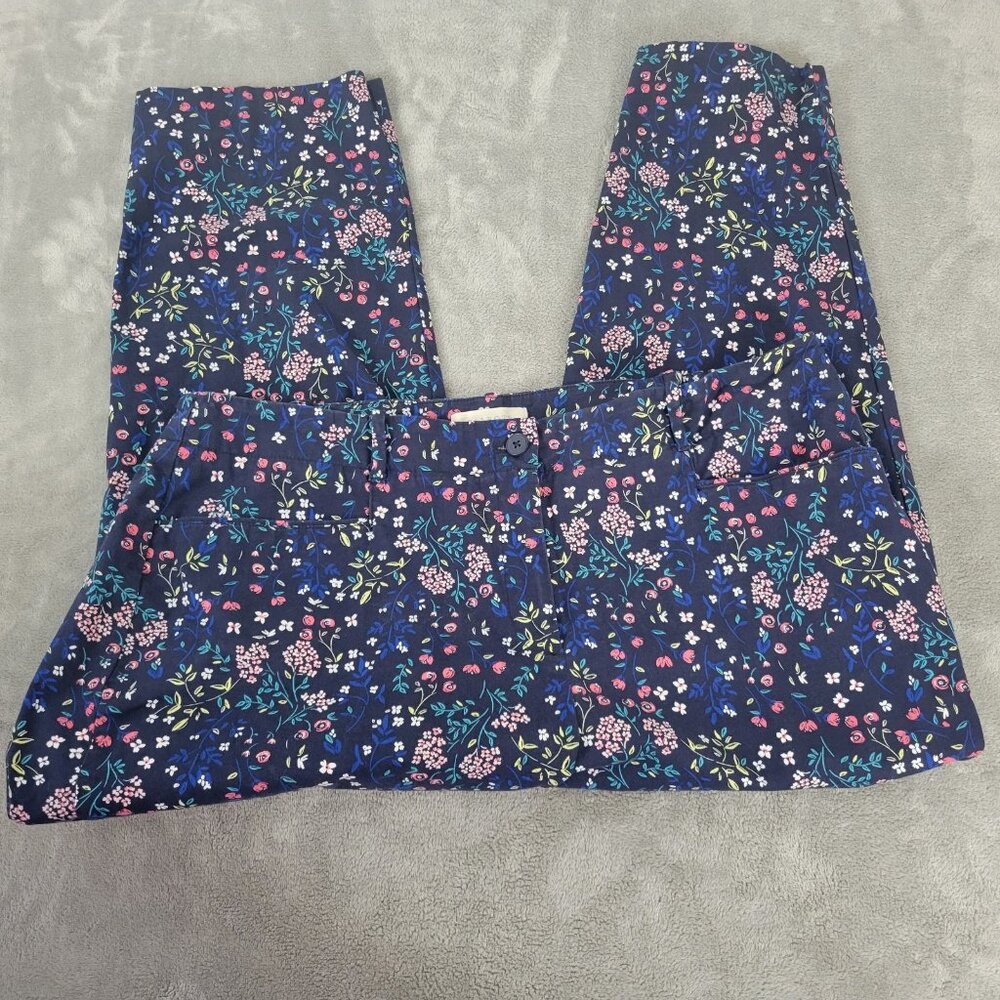 Talbots Navy Floral Capris